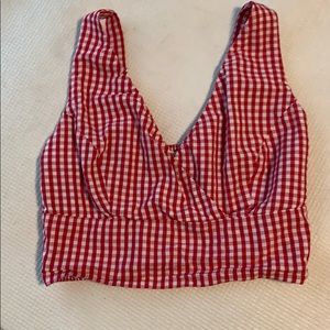Red gingham Brandy Melville top